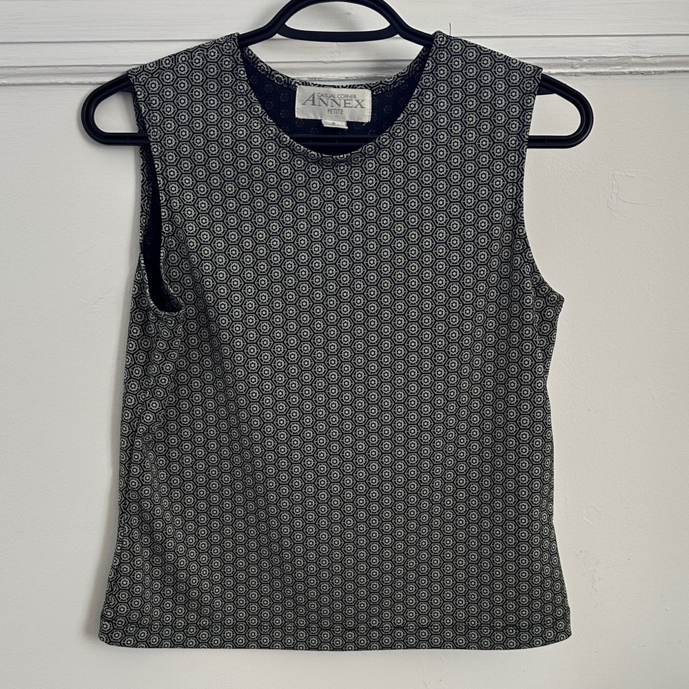 Annex Women's Black and White Geometric Muscle Tee